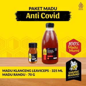 Sarang Maduku Madu Klanceng Leavyceps 325ML dan Madu Randu 70GR Madu Anti Covid Virus Asli Murni Raw Honey
