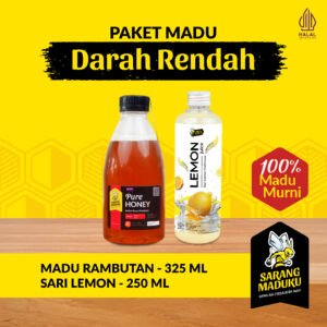 Sarang Maduku Madu Rambutan 500ml dan Sari Lemon Original | Paket Darah Rendah Alami