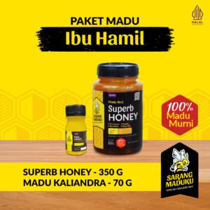 Sarang Maduku Madu Superb 350Gr dan Madu Kaliandra 70Gr Madu Ibu Promil Hamil Menyusui Asli Murni Raw Honey
